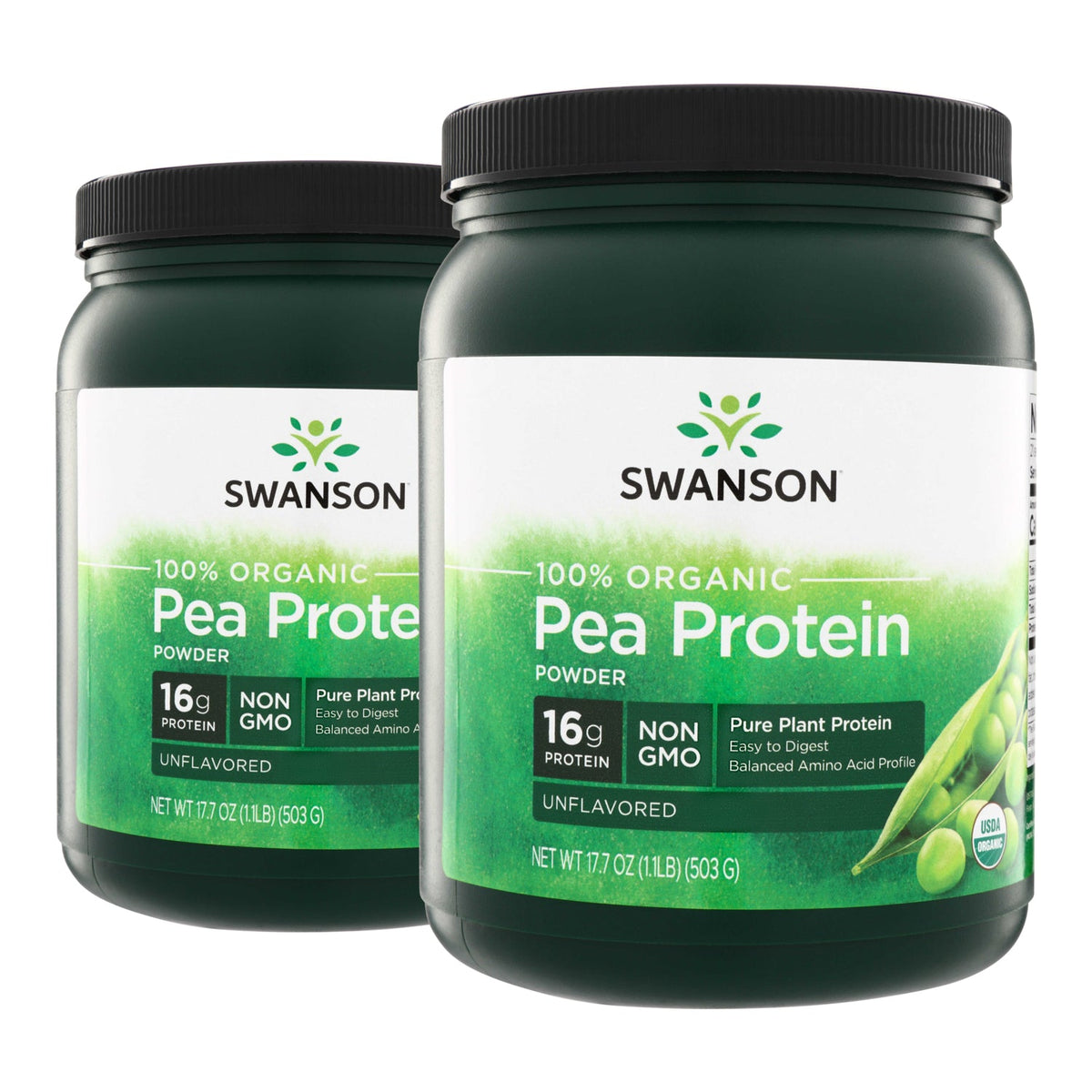 100% Organic Pea Protein Powder - Non-GMO Unflavored