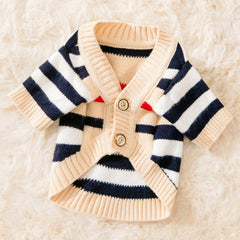 Vêtements pour chien, cardigan et pull tricoté à rayures