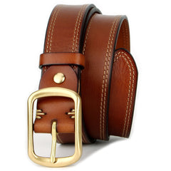 Ceinture vintage vieillie en cuir de vache pleine fleur
