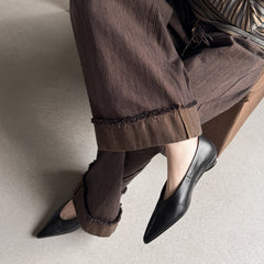 New-style Cowhide Minimalist Versatile Small Leather Shoes