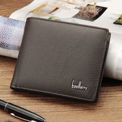 Genuine Leather Two-Fold Short Coin Purse For Men