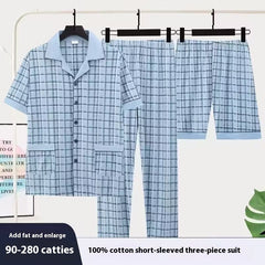 Ensemble trois pièces de pyjama à manches courtes pour homme