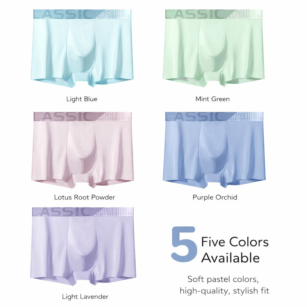 Caleçons boxers pour homme en soie glacée, respirants, évacuant l'humidité et ultra-doux, sous-vêtements confortables pour l'été