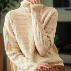 Nouveau pull en maille à col montant, élégant et raffiné