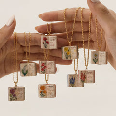 Retro Book Necklace For Women