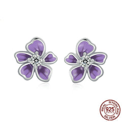 S925 Sterling Silver Small Flower Stud Earrings