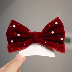 SpringSummer Kids Hair Clip With Three-Dimensional Pearl Big Bow