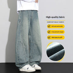 Pantalon utilitaire d’automne, ample et à jambes droites