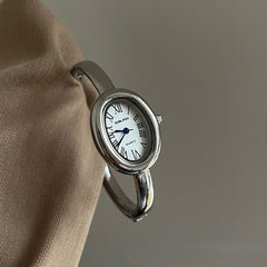 Women's Oval Roman-Numeral Bracelet Watch