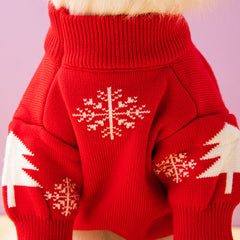 Pull de Noël pour chien avec élan et sapin de Noël