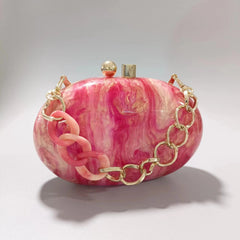 Womens Oval Pearlescent Fashion Shoulder Bag