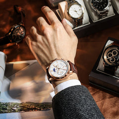 Mens High-end Quartz Watch Multifunction Chronograph Luminous And Water-resistant Wristwatch
