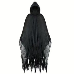 Capa de bruja de Halloween con estampado de calaveras, ropa y accesorios de disfraz de muerte
