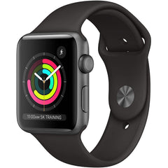 Apple Watch Series 3 GPS 42mm Space Gray Aluminum Case with Black Sport Band (Refurbished)
