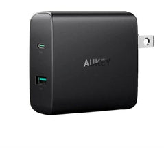 Aukey USB Wall Charger, Dual Port, USB-C 46W Power Delivery (Refurbished)