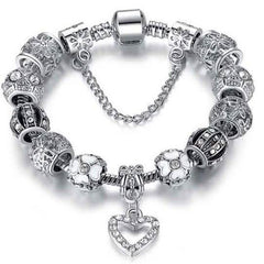 Austrian Crystal Heart Charm Bracelet