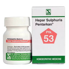 Comprimés Hepar Sulphuris Pentarkan Ptk 53 Dr. Willmar Schwabe India