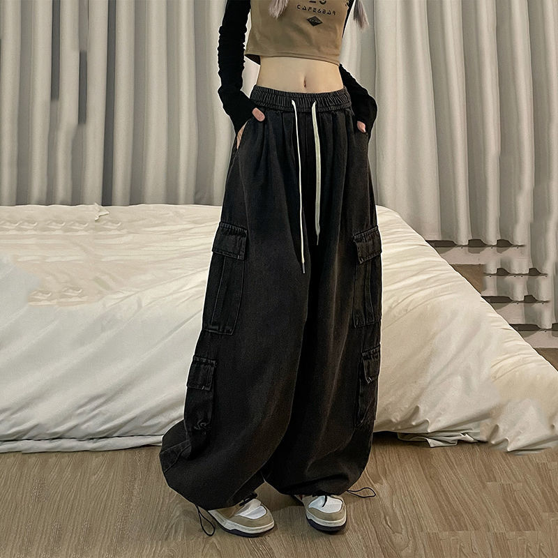 Vêtement de travail en jean hip-hop, style américain vintage et coupe ample