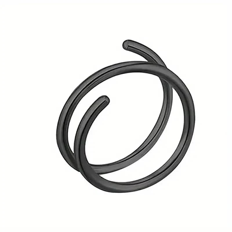 Stainless Steel Double Helix Nose Ring – 14K Gold Plated Hot Style Piercing Jewelry for Women