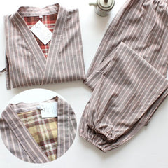 Pyjama kimono de style japonais en gaze 100 % coton