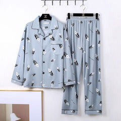 Ensemble de pyjama pour homme, manches longues, pour le printemps et l’automne