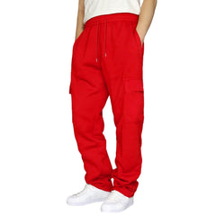 Pantalones deportivos holgados con ajuste ceñido en los tobillos, múltiples bolsillos y cordones