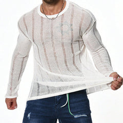 Pull ample à manches longues, polyvalent, pour homme