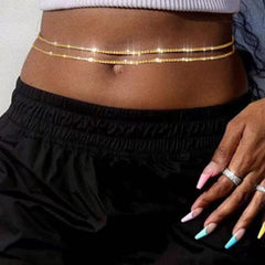 Strand zweilagige Taillenkette für Frauen