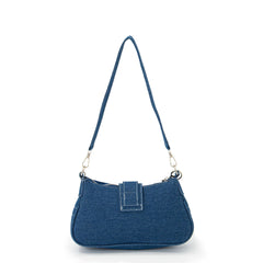 Solid-color Denim Single-shoulder Underarm Bag For Women