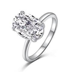 Oval Ring Female Four-claw Cold High Luxury