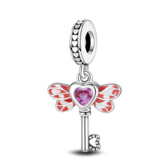 Retro Heart Lock Key Pendant Accessory