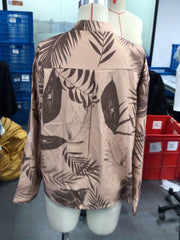 Blouse décontractée à coupe ample, manches longues, imprimé et poche à sequins