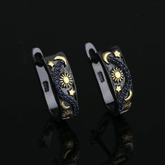 Exquisite Womens Star And Moon Earrings