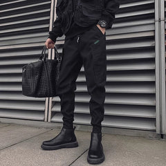 Pantalon cargo pour hommes, doublé en polaire, extra-épais, coupe ajustée, avec ourlets à cordon