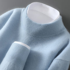 Suéter informal de cachemira para hombre, holgado, como capa base