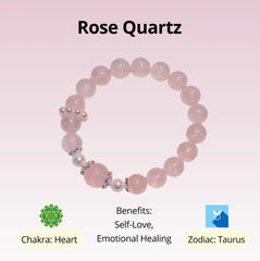 Rose Quartz Heart Chakra Bracelet - Self-Love & Emotional Healing