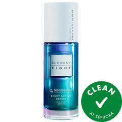 O2 Multitasking Serum with Niacinamide for anti-aging niacinamide serum, featuring a sleek blue bottle design.