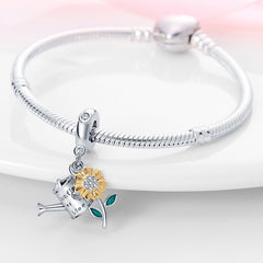 Sunflower-shaped Copper Bead Pendant Bracelet Accessory
