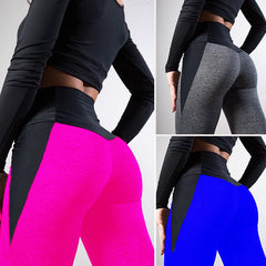 Leggings de yoga et de sport patchwork à couleurs contrastées