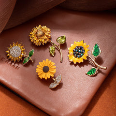 Sunflower Corsage Brooch Exquisite Niche-Design Pin Accessory