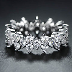 Barzel Women's Cubic Zirconia Eternity Band Ring