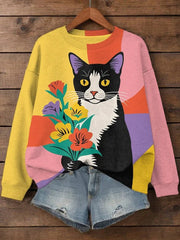 Sudadera estampada moderna de manga larga