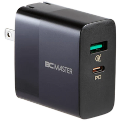 BCMASTER 2-Port Wall Charger 30W USB-C PD and 18W USB-A