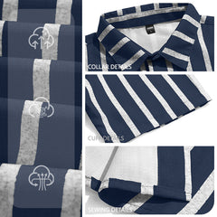 Chemise rayée à manches courtes pour homme grande taille, style mature et revers