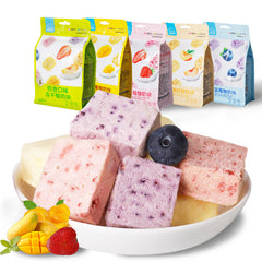 Freeze-dried Yogurt Cubes With Fruit Pieces Strawberry Blueberry