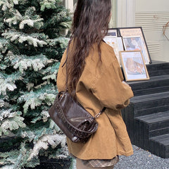 Niche Vintage Biker-style Studded Underarm Bag