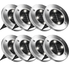 Bell + Howell Solar-Powered LED Garden Disk Lights Set