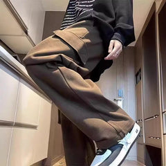 Pantalones largos de pierna ancha y recta