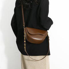 Minimalist Small Square Shoulder Bag Saddle