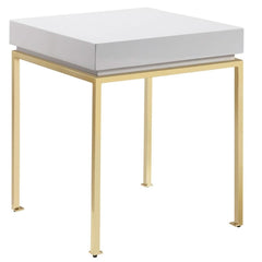 Bianca Nightstand Side Table Square Frame High Sheen Lacquer
